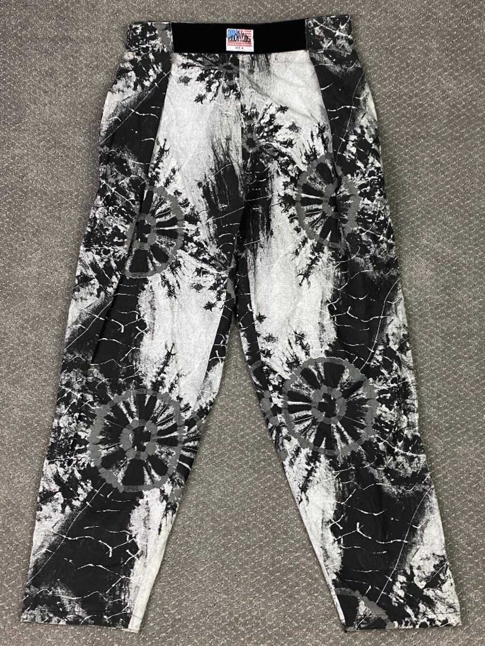Vintage Touch & Match Pants Mens OSFA Black White Bodybuilding Baggy Parachute